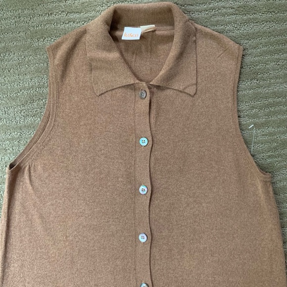 Liz & Co Sweater Vest, Long duster style, side slits, Large - Picture 2 of 6